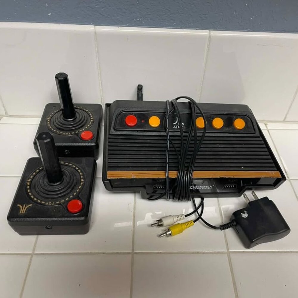 mini Sega Genesis console and controllers